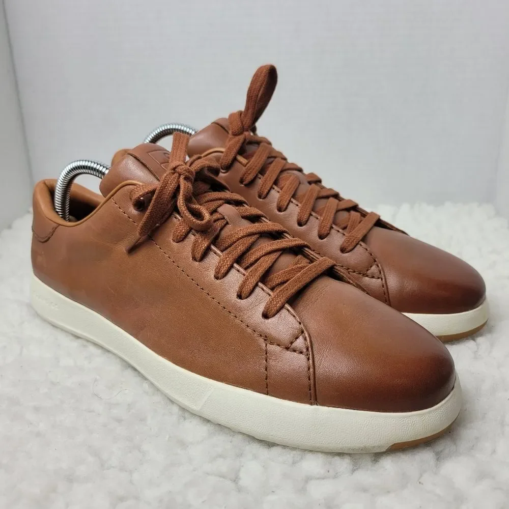 Cole Haan Grandpro Tennis Size 8.5 Brown Lace Up Sneaker Shoes Great